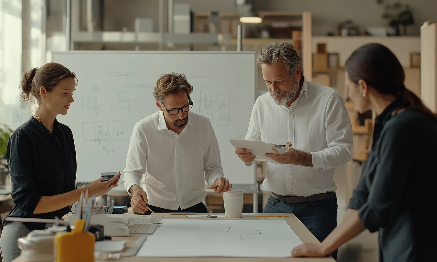 Construction planning scene